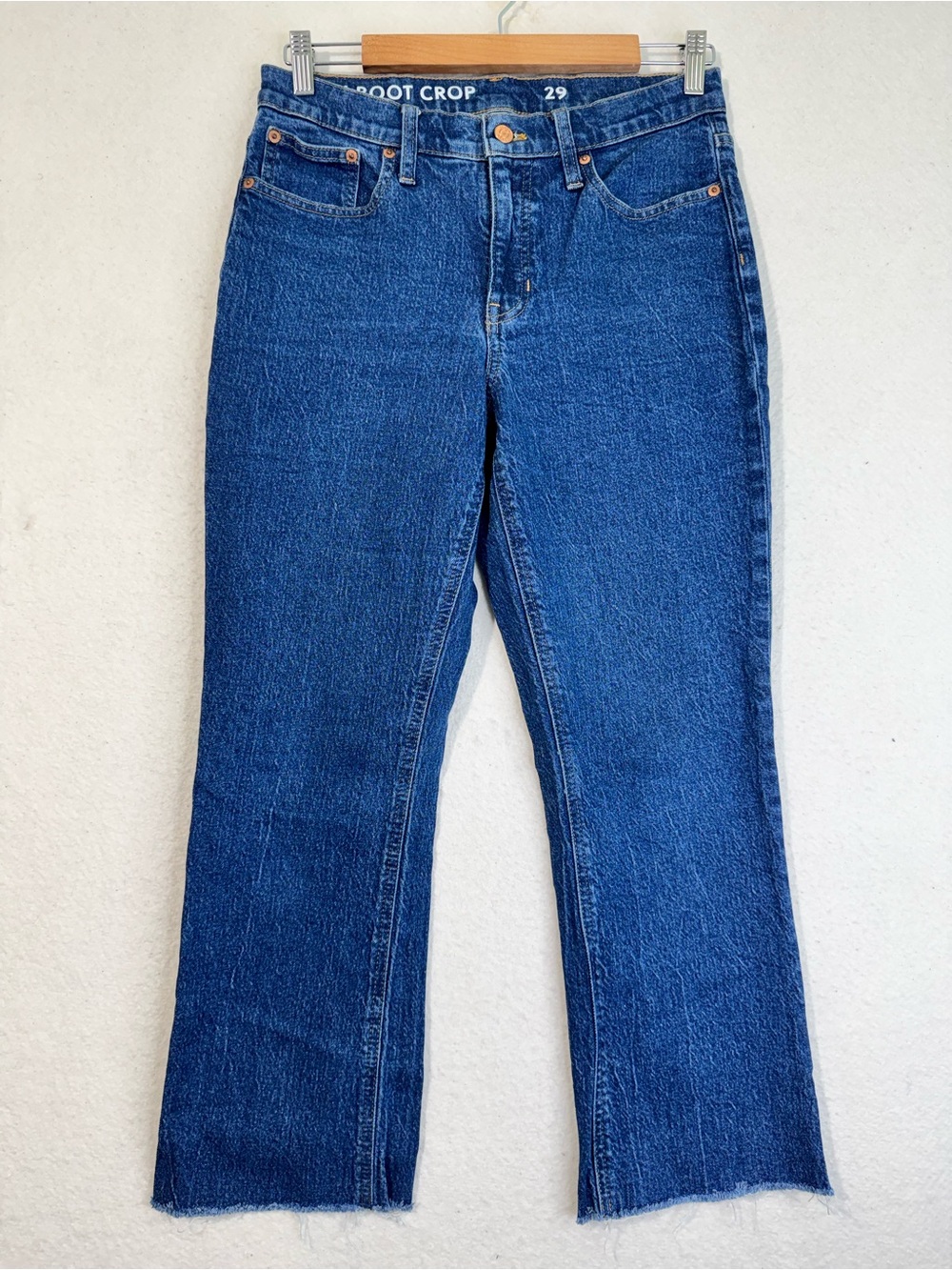 J. Crew 9” Billie Demi Boot Crop Kicked Leg Medium Blue Denim Jeans Women's 29